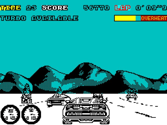 Turbo Outrun title screen for ZX Spectrum